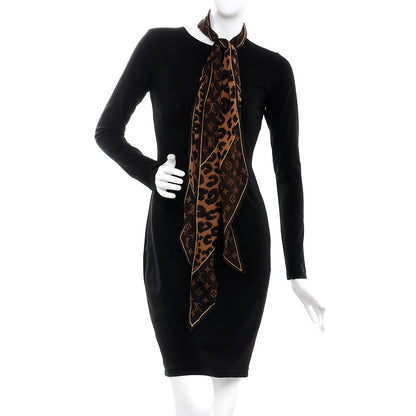 Louis Vuitton Silk Crepe Leopard Monogram Scarf 2 of 6