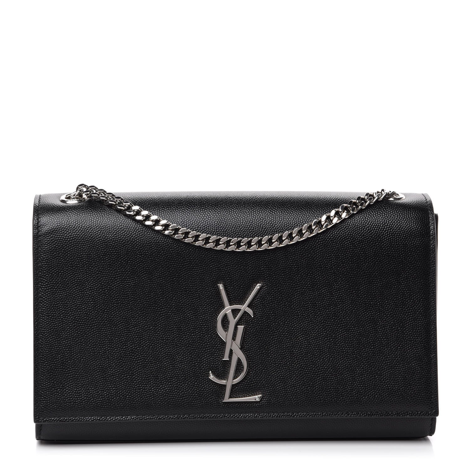 Saint Laurent Grain De Poudre Medium Classic Monogram Kate Satchel Black 1 of 11