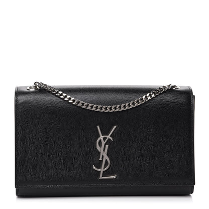 Saint Laurent Grain De Poudre Medium Classic Monogram Kate Satchel Black 1 of 11