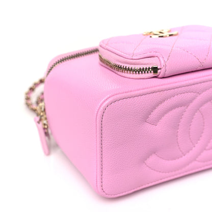 Chanel Caviar Quilted Top Handle Pocket Vanity Case Lilac 8 of 9