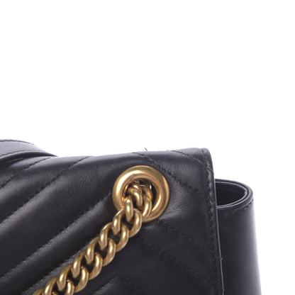 Gucci Calfskin Matelasse Large GG Marmont Shoulder Bag Black 8 of 11