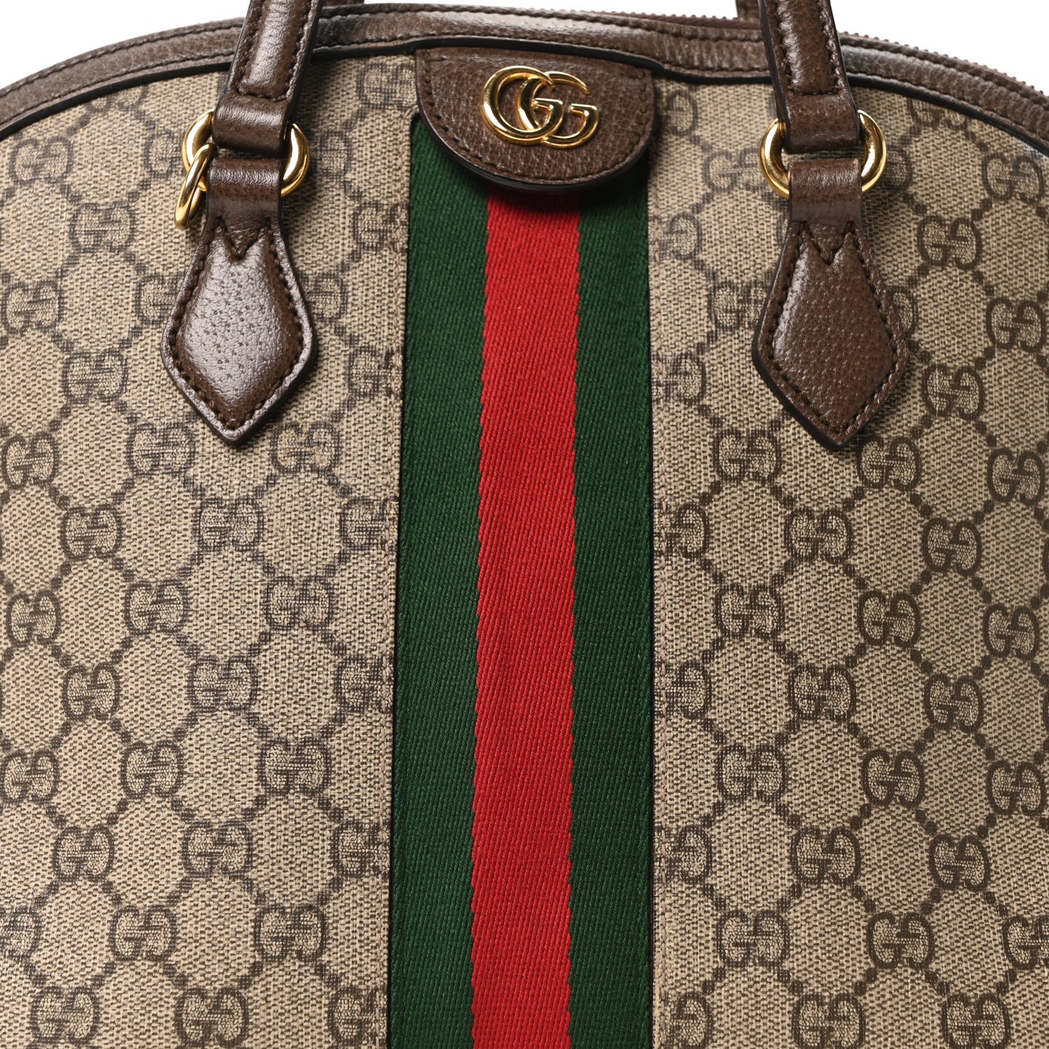 Gucci GG Supreme Monogram Web Medium Ophidia Top Handle Dome Bag Brown 8 of 10