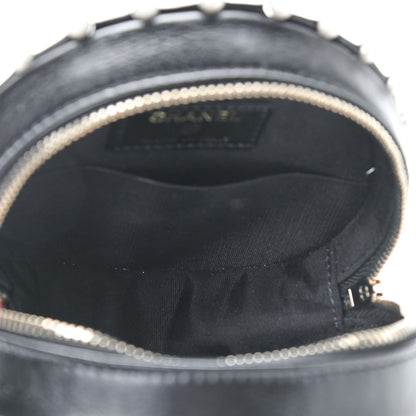 Chanel Calfskin Quilted Pearl Round Clutch With Chain Black 5 of 9