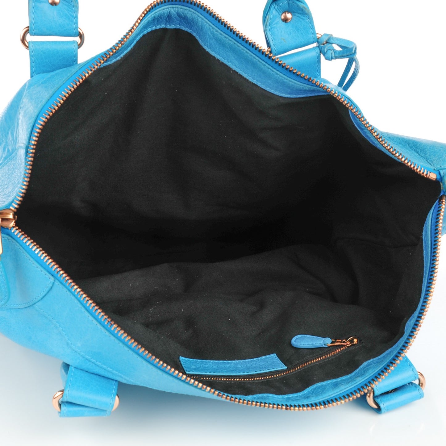 Agneau Giant 21 Rose Gold Hardware Weekender Bleu Paon