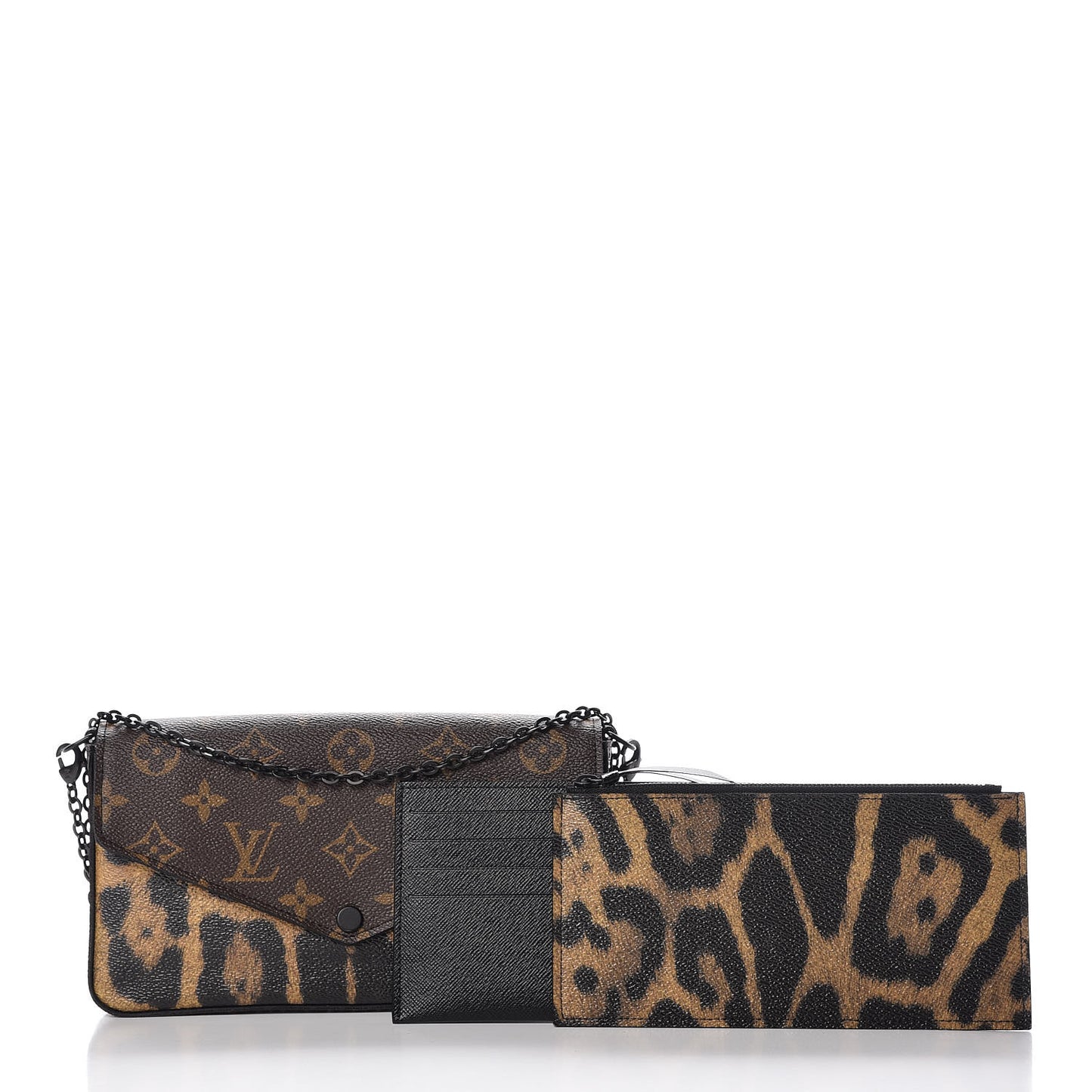 Monogram Animal Print Pochette Felicie Chain Wallet
