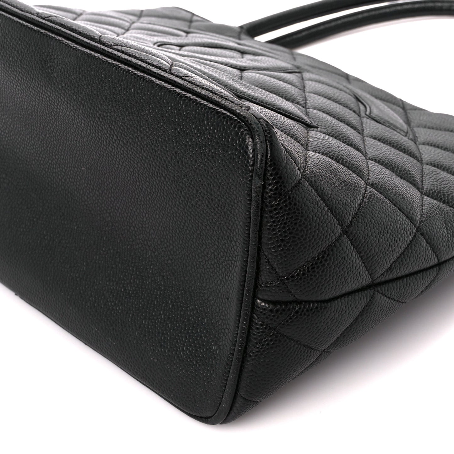 Caviar Quilted Medallion Tote Black