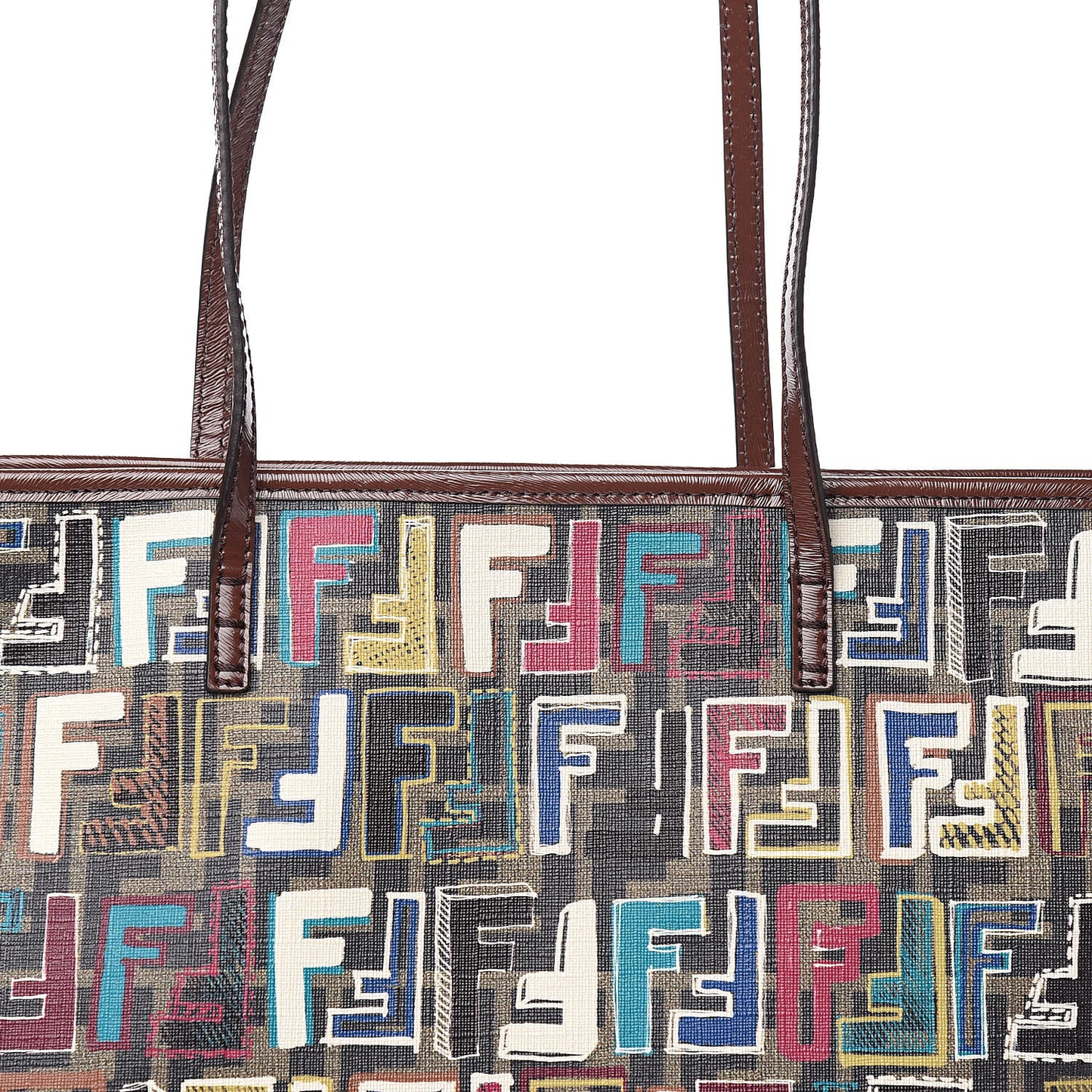 Zucca Spalmati Vitello FF Multicolor Medium Roll Tote Tobacco Multicolor Marrone