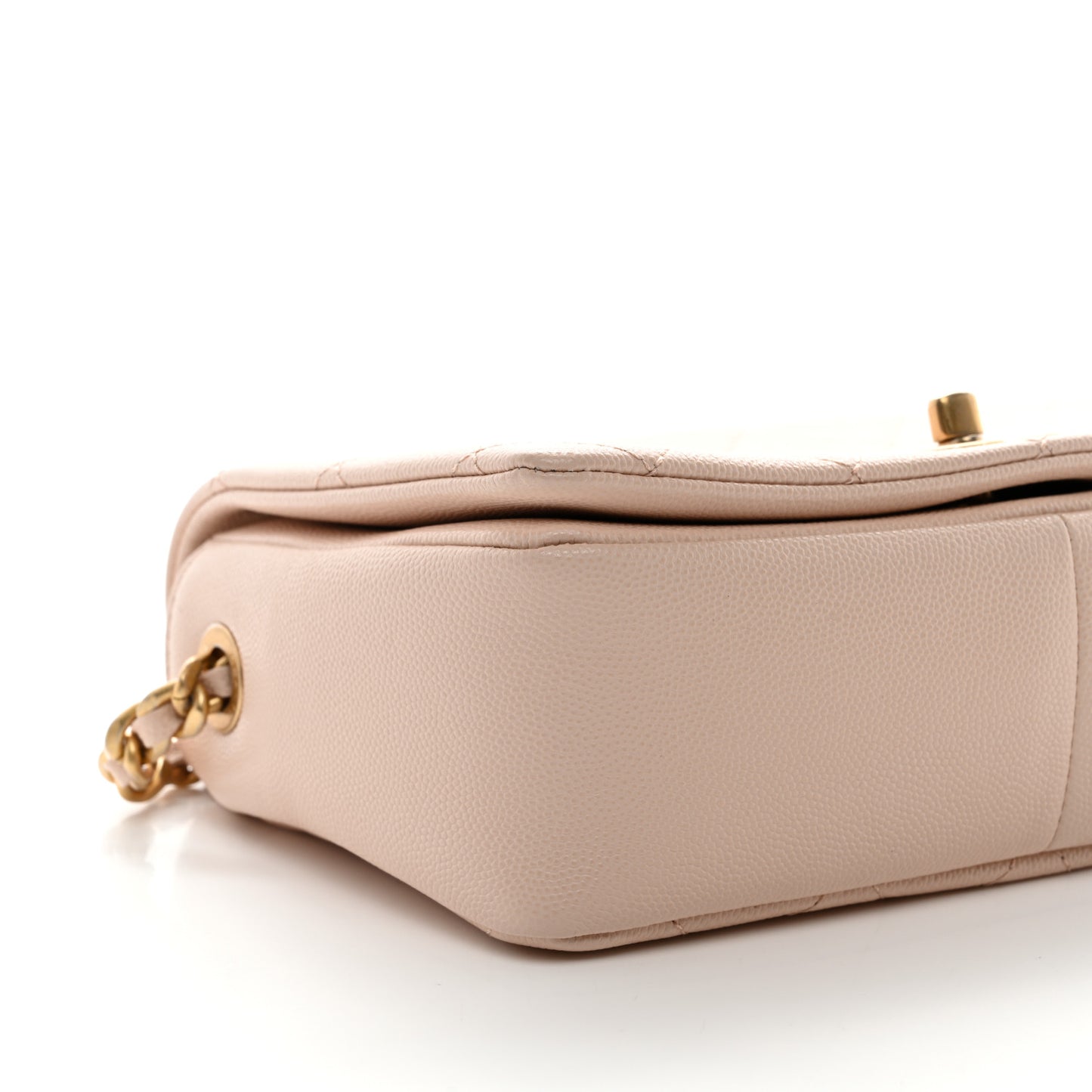 Caviar Quilted Small Fashion Therapy Flap Bag Beige
