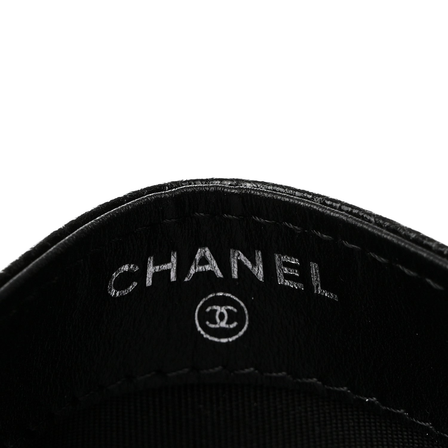 Chanel Caviar Camellia Embossed Card Holder Black 6 of 9