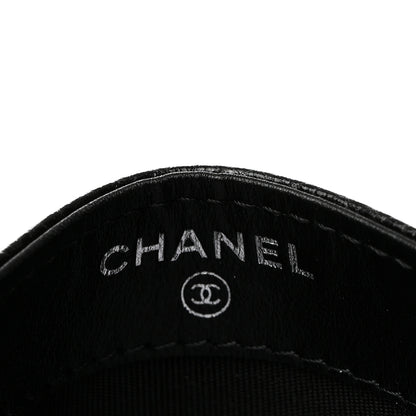 Chanel Caviar Camellia Embossed Card Holder Black 6 of 9