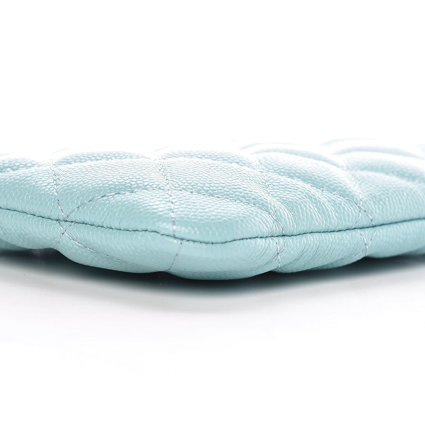 Caviar Quilted Small Cosmetic Case Light Blue