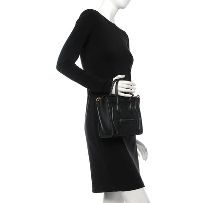 Celine Smooth Calfskin Nano Luggage Black 3 of 9