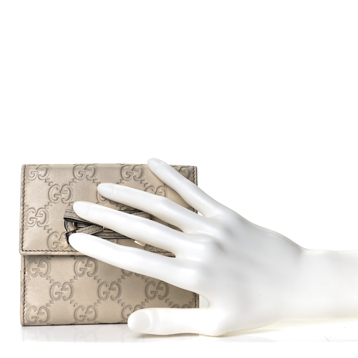 Guccissima Princy French Flap Wallet Off White