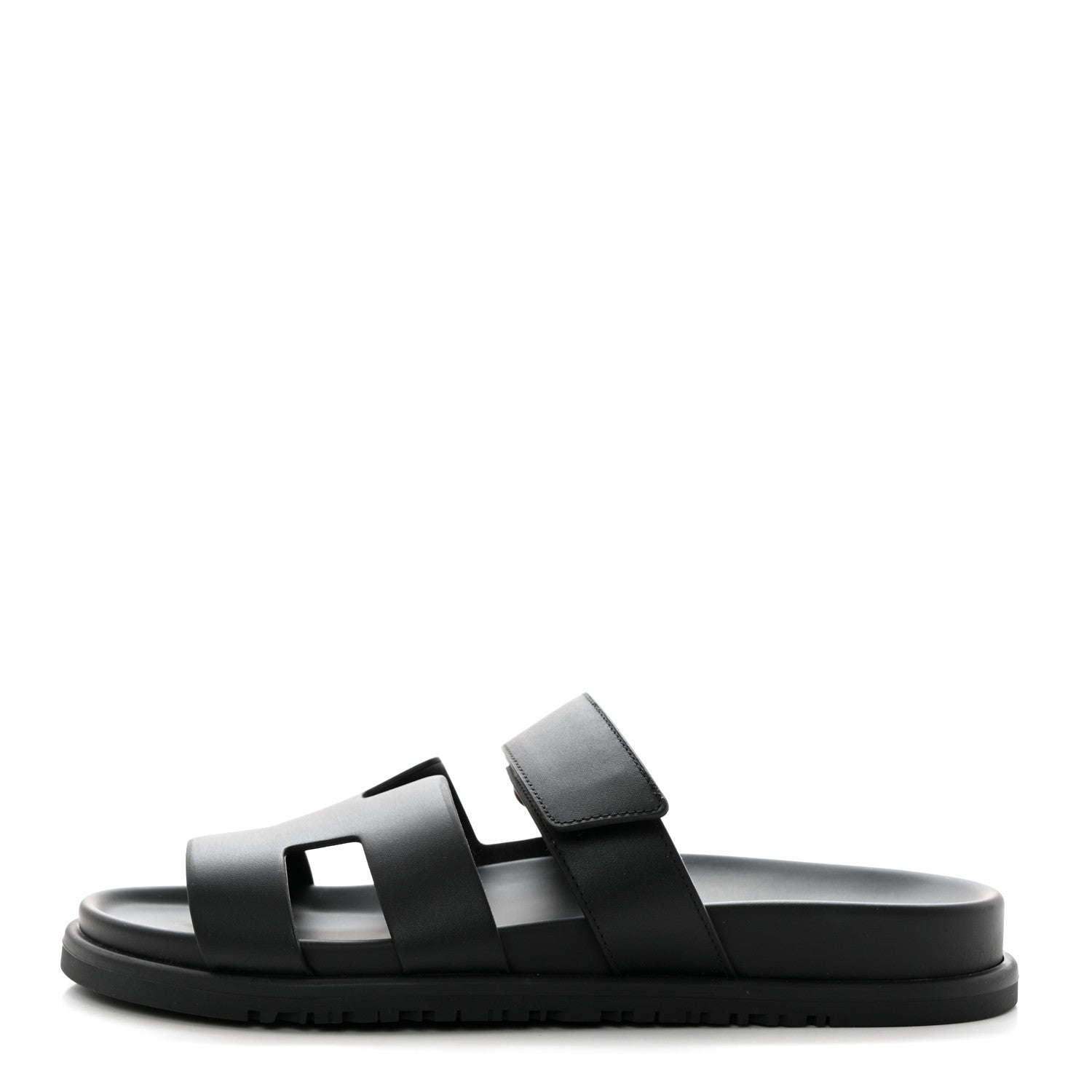 Hermes Calfskin Womens Chypre Sandals 39 Black 1 of 9