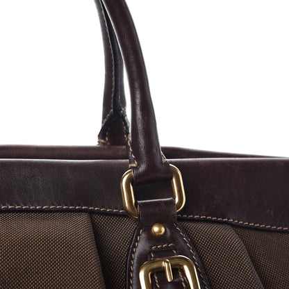 Prada Jacquard Logo Shopping Satchel Brown 14 of 14