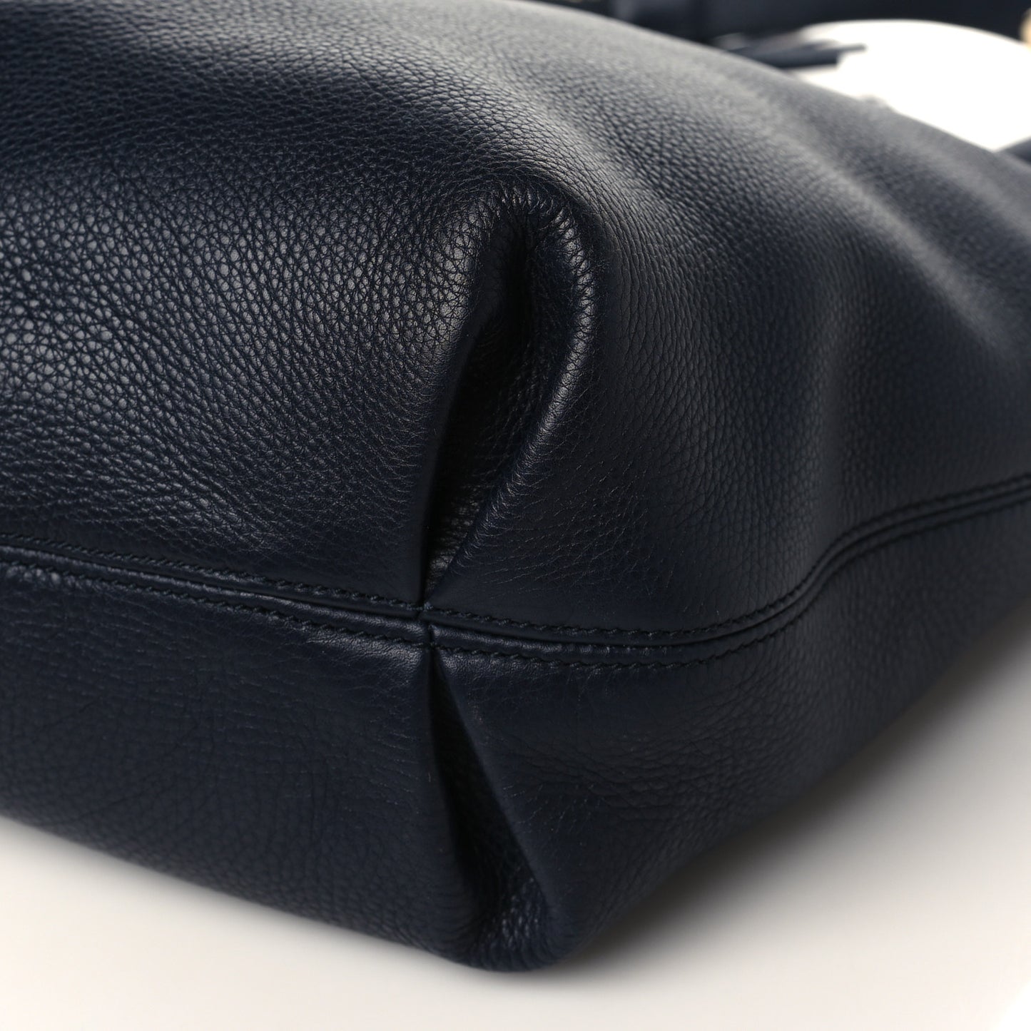 Pebbled Calfskin Large Soho Hobo Dark Blue