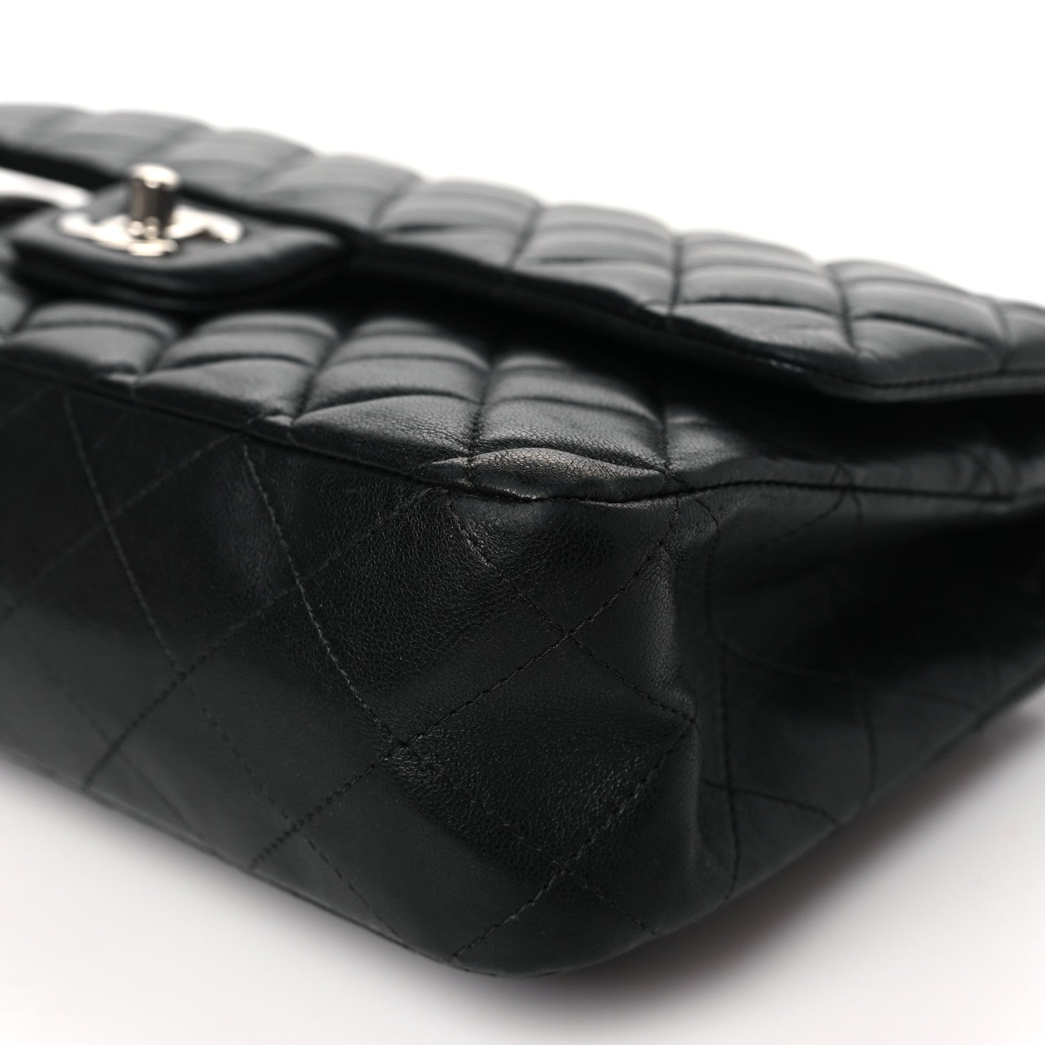 Chanel Lambskin Quilted Medium Double Flap Black 10 of 12
