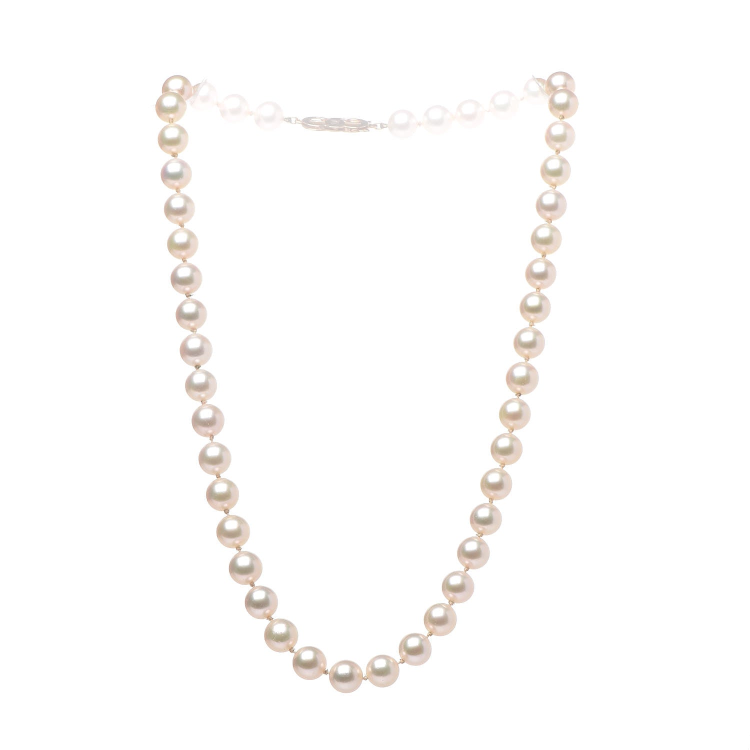 Mikimoto 18K Yellow Gold Akoya Cultured Pearl 7-7.5mm Strand Necklace 16" 3 of 6