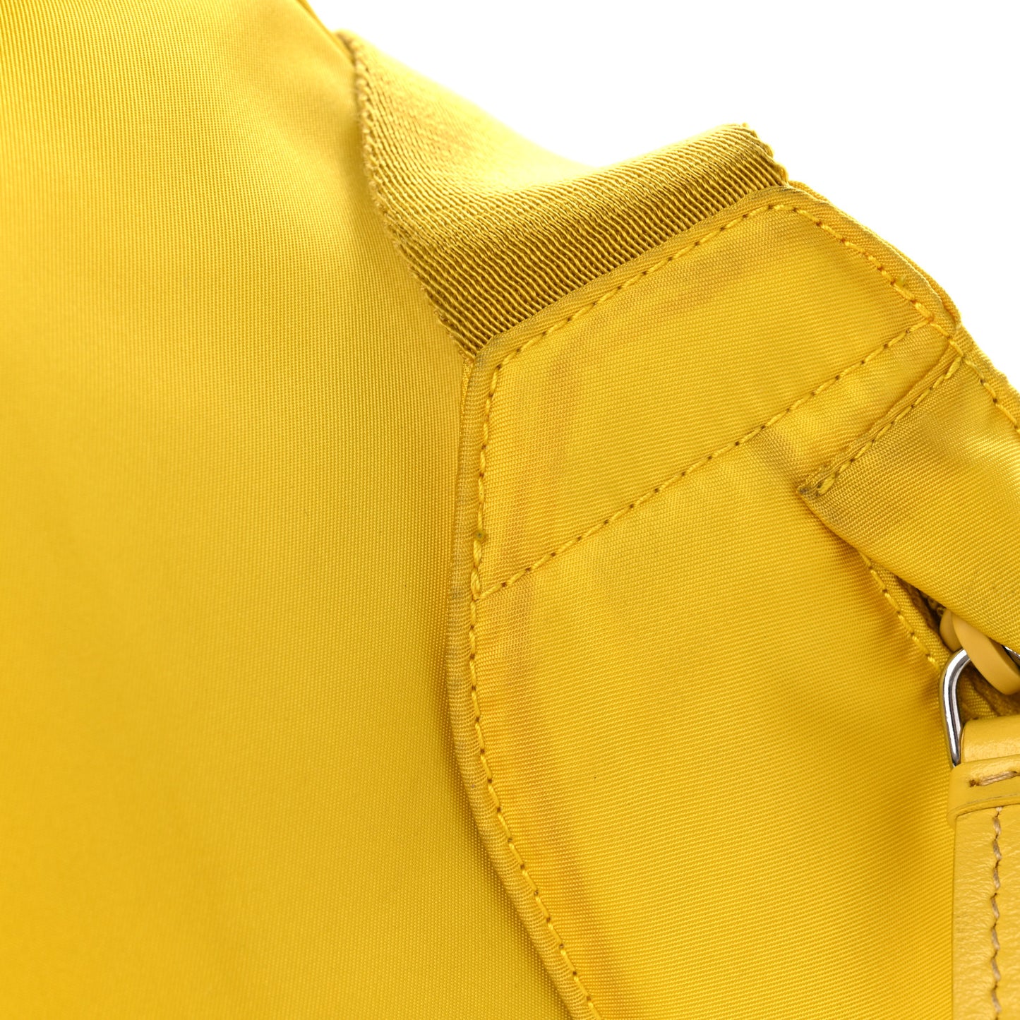 Re-Nylon Vitello Metal Triangle Logo Sling Backpack Giallo