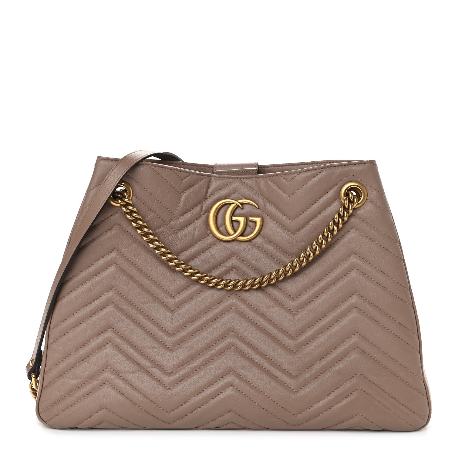 Gucci Calfskin Matelasse Medium GG Marmont Shoulder Tote Bag Porcelain Rose 1 of 9
