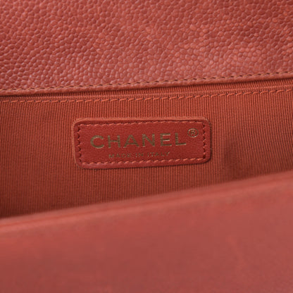 Chanel Caviar Quilted Medium Boy Flap Dark Orange 6 of 12