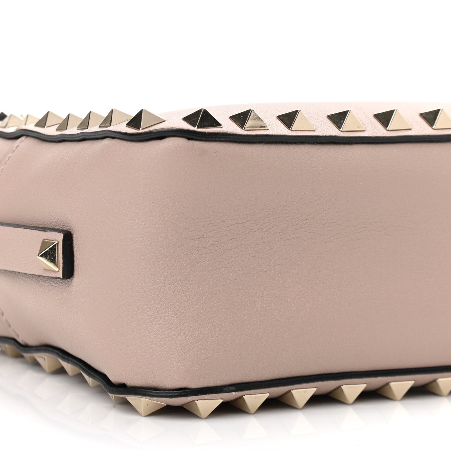 Calfskin Rockstud Camera Crossbody Bag Poudre