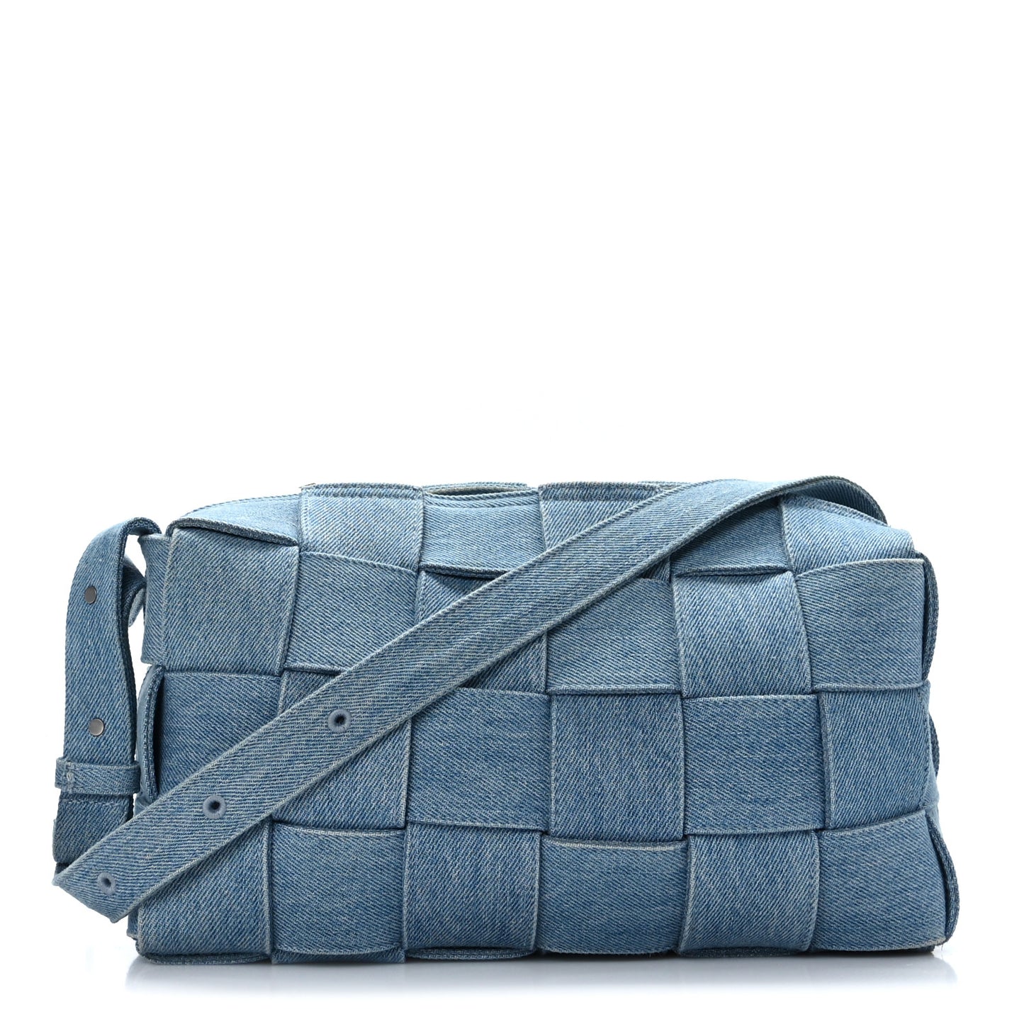 Denim Maxi Intrecciato Brick Cassette Bag Indigo