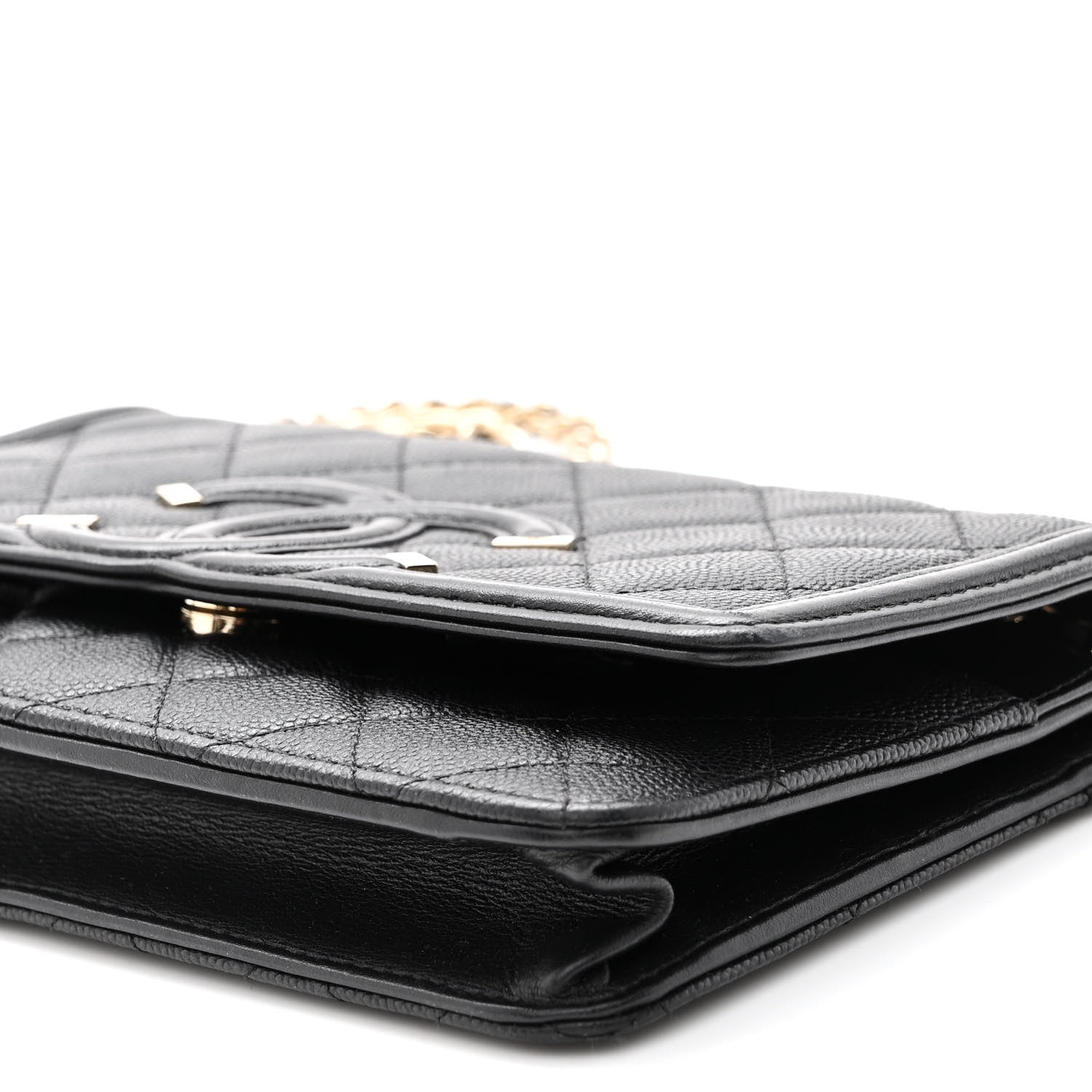 Chanel Caviar Quilted CC Filigree Wallet On Chain WOC Black 11 of 11