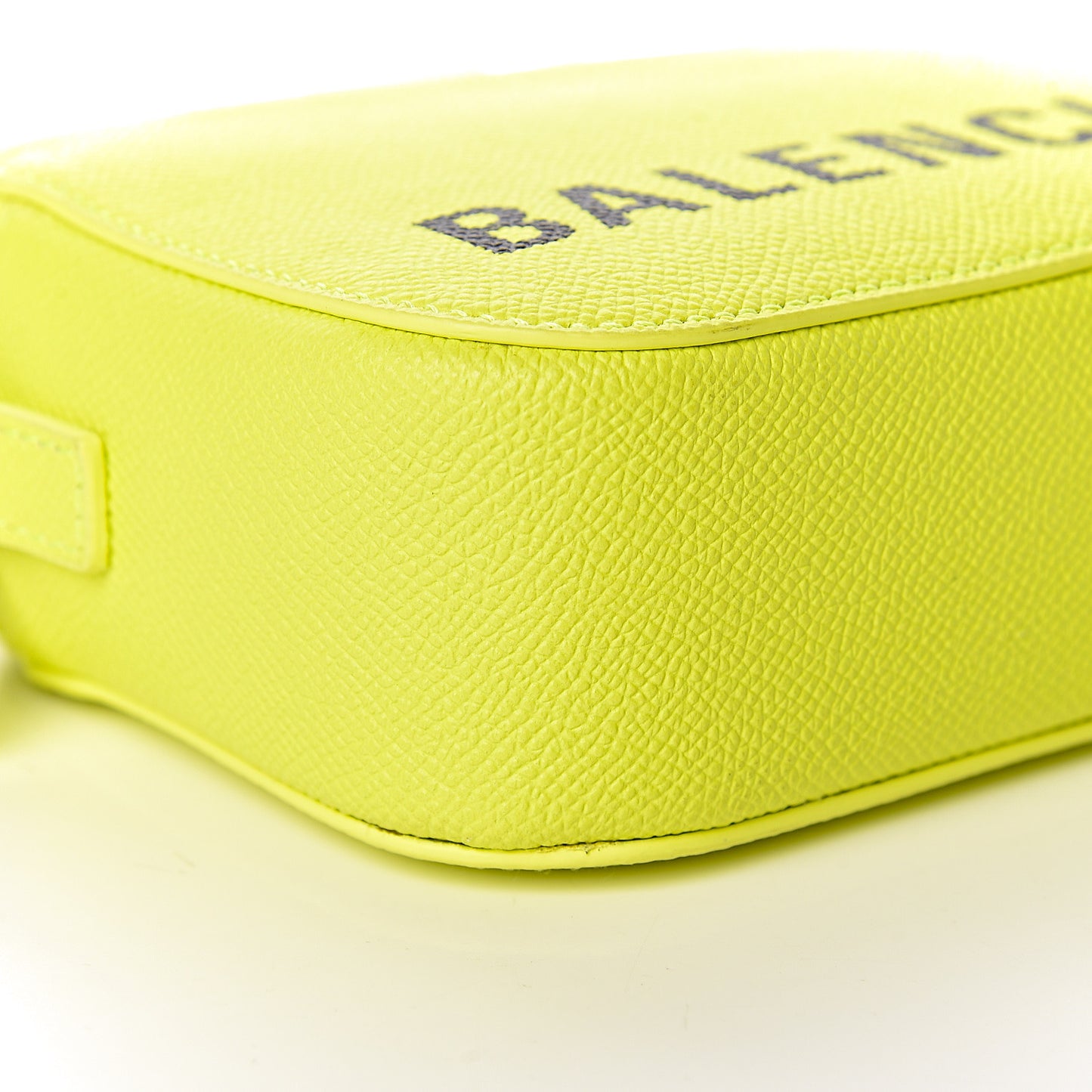 Signature Grained Calfskin Logo XS Ville Camera Bag Acid Green Black
