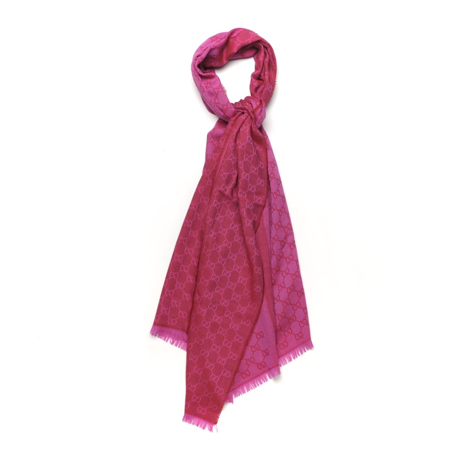 Gucci Wool Jacquard Monogram Scarf Fuchsia 1 of 4