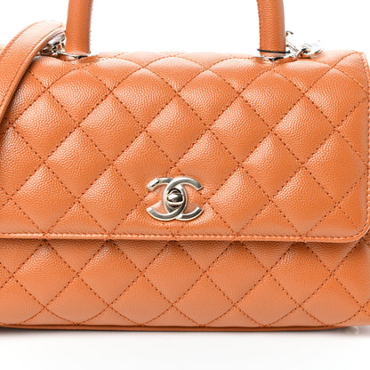 Chanel Caviar Quilted Mini Coco Handle Flap Light Brown 8 of 10