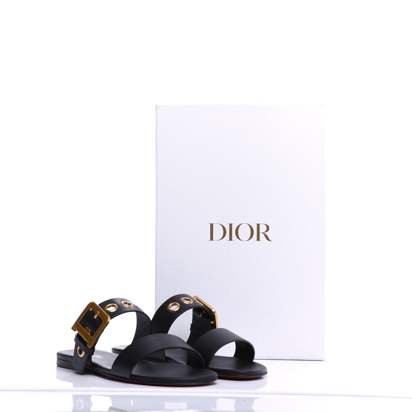 Rubber Womens Logo Pool Slide Sandals 41 Black White