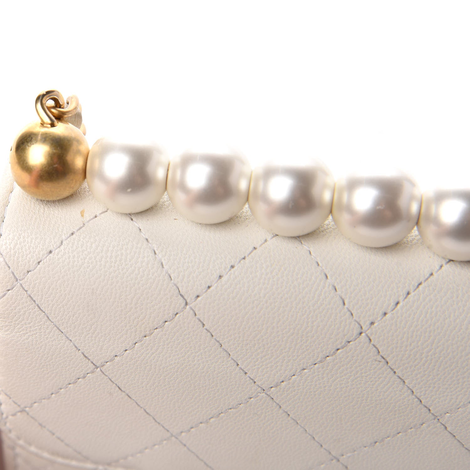 Chanel Goatskin Chic Pearls Clutch On Chain White 14 of 18