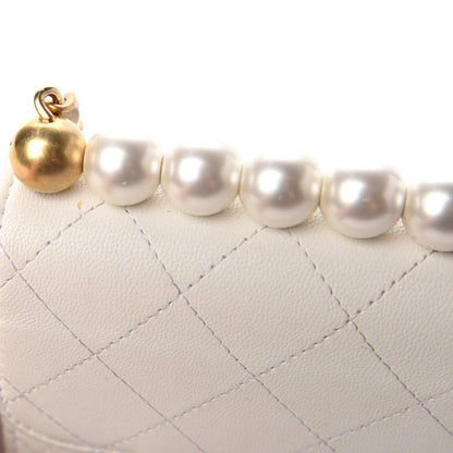 Chanel Goatskin Chic Pearls Clutch On Chain White 14 of 18
