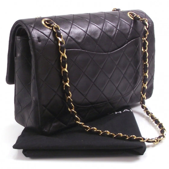 Vintage Lambskin Medium Classic Flap Black