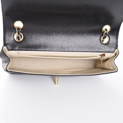 Chanel Lambskin Perforated Medium Single Flap Bag Black White 5 of 9