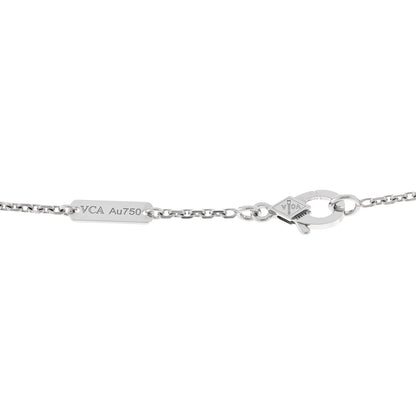 Van Cleef & Arpels 18K White Gold Diamond Guilloche Vintage Alhambra Pendant Necklace 4 of 4