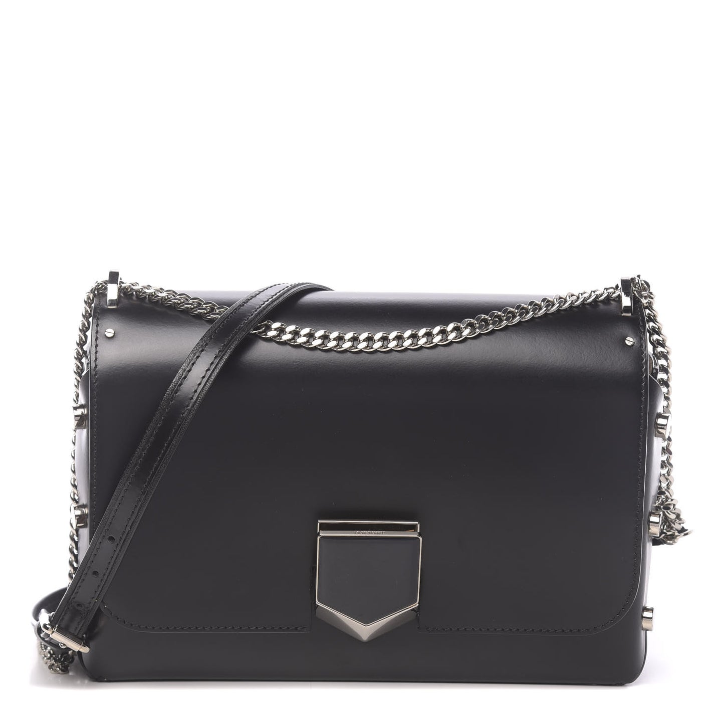 Smooth Calfskin Lockett City Shoulder Bag Black