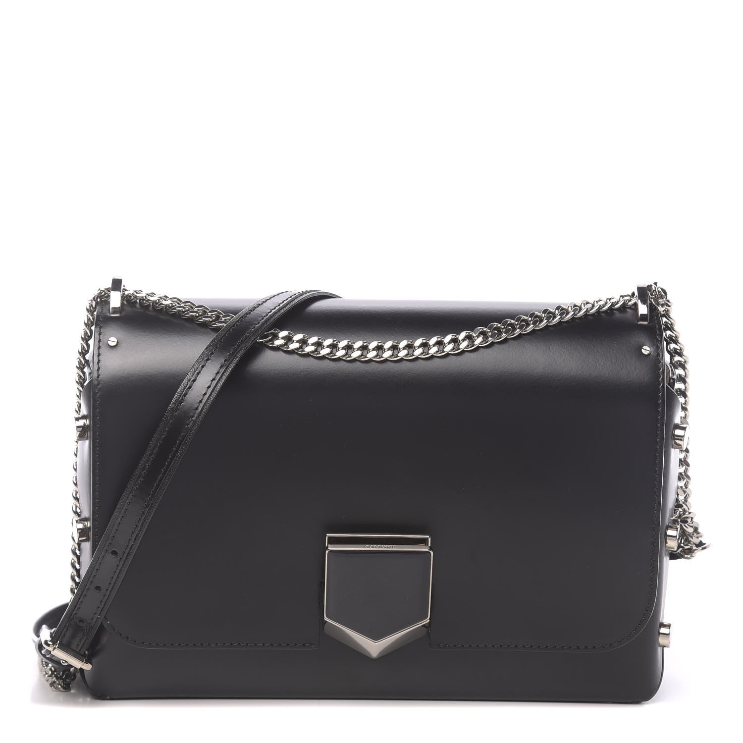 Jimmy Choo Smooth Calfskin Lockett City Shoulder Bag Black 1 of 11