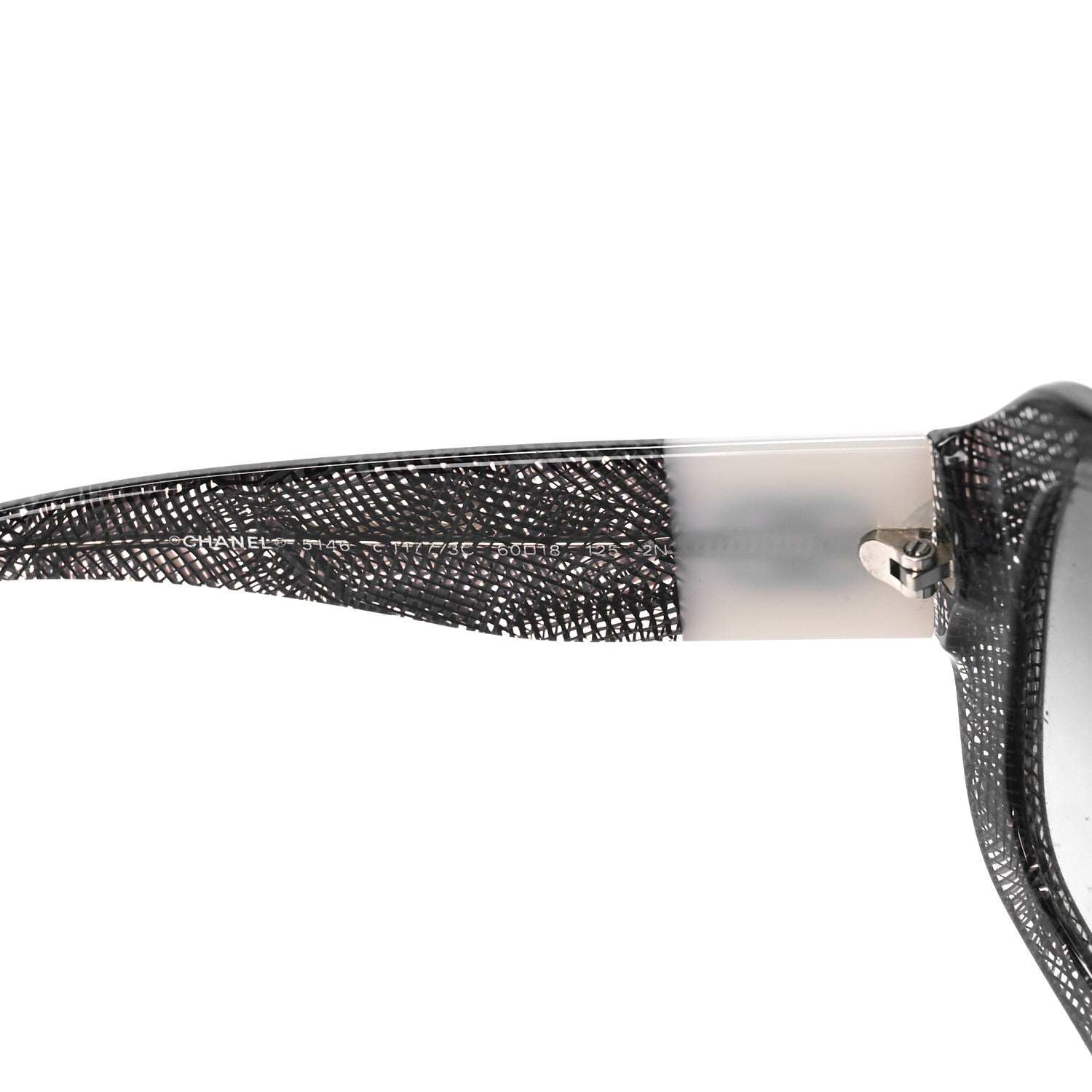 Chanel Acetate CC Lace Effect Sunglasses 5146 Black White 6 of 7