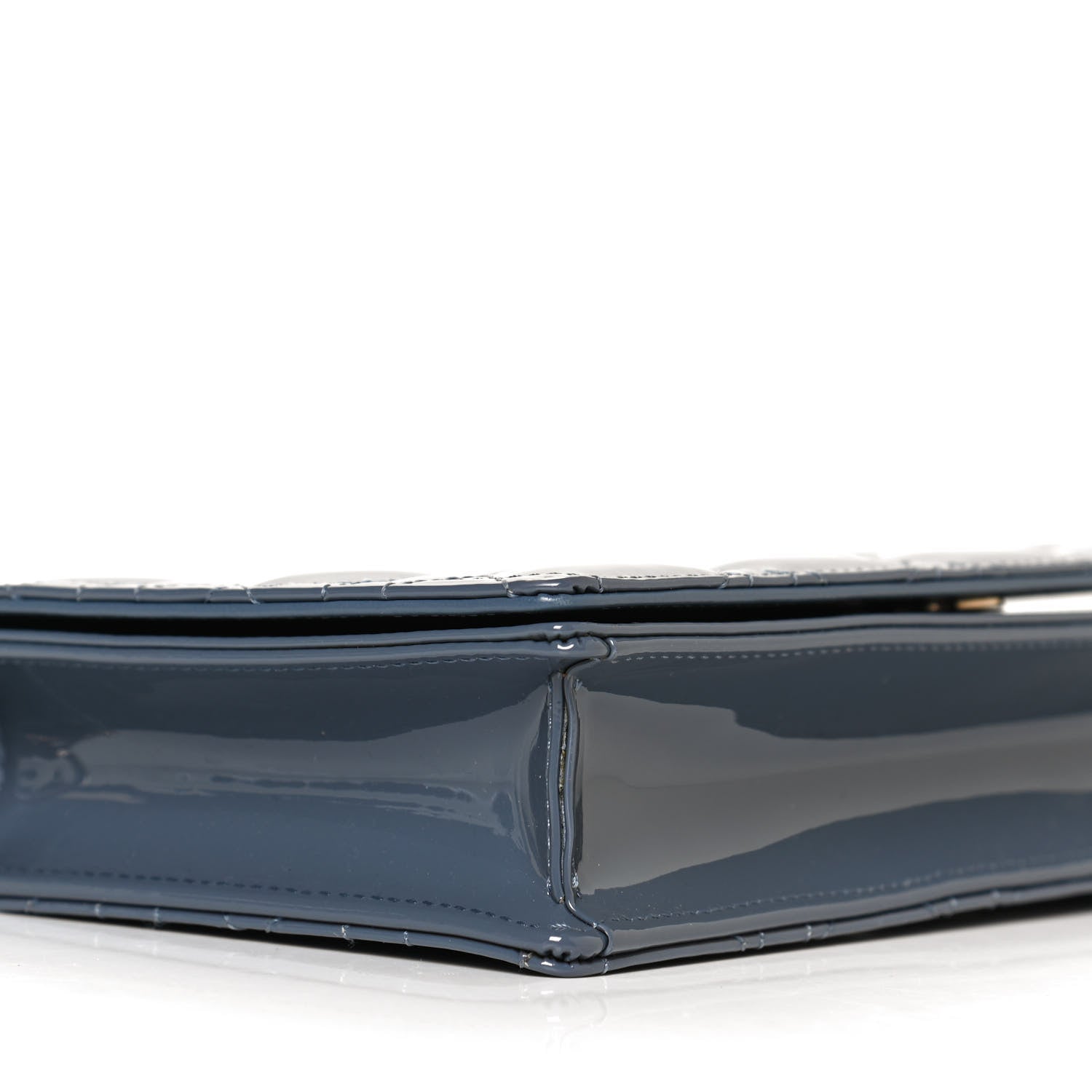 Christian Dior Patent Cannage Lady Dior Clutch Denim Blue 5 of 10