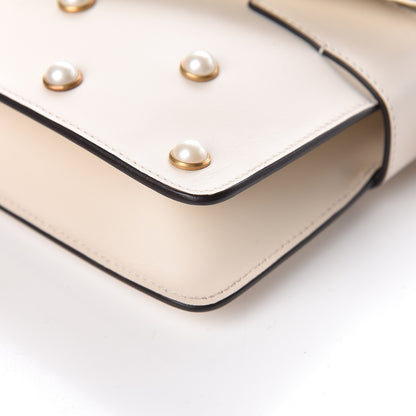 Gucci Nappa Pearl Studded Mini Queen Margaret Broadway Shoulder Bag Mystic White 11 of 12