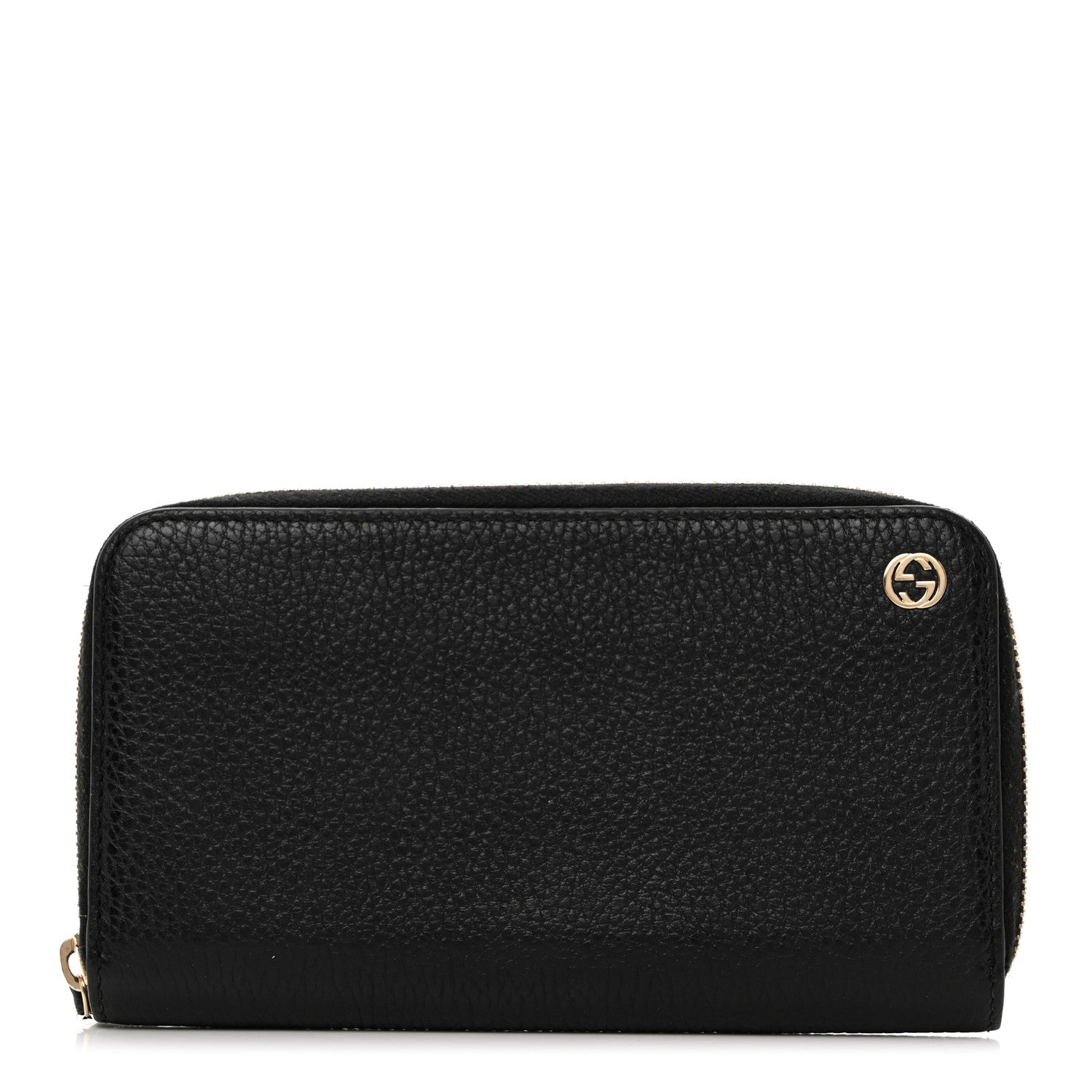 Gucci Dollar Calfskin GG Zip Around Wallet Black 1 of 7