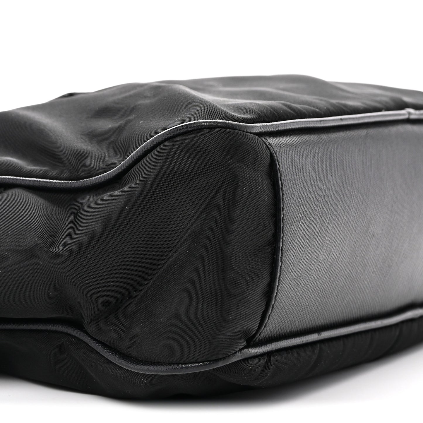 Nylon Saffiano Small Top Handle Bag Black