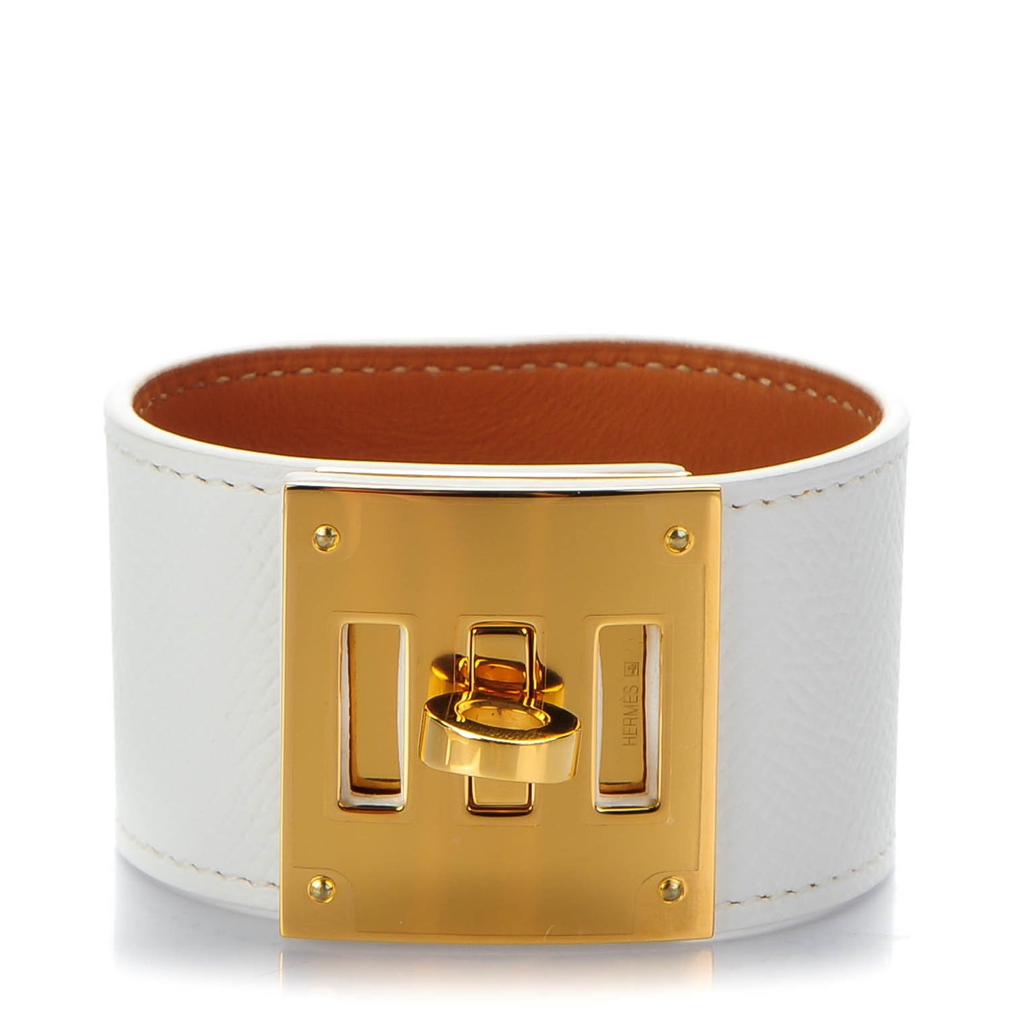 Epsom Kelly Dog Bracelet White