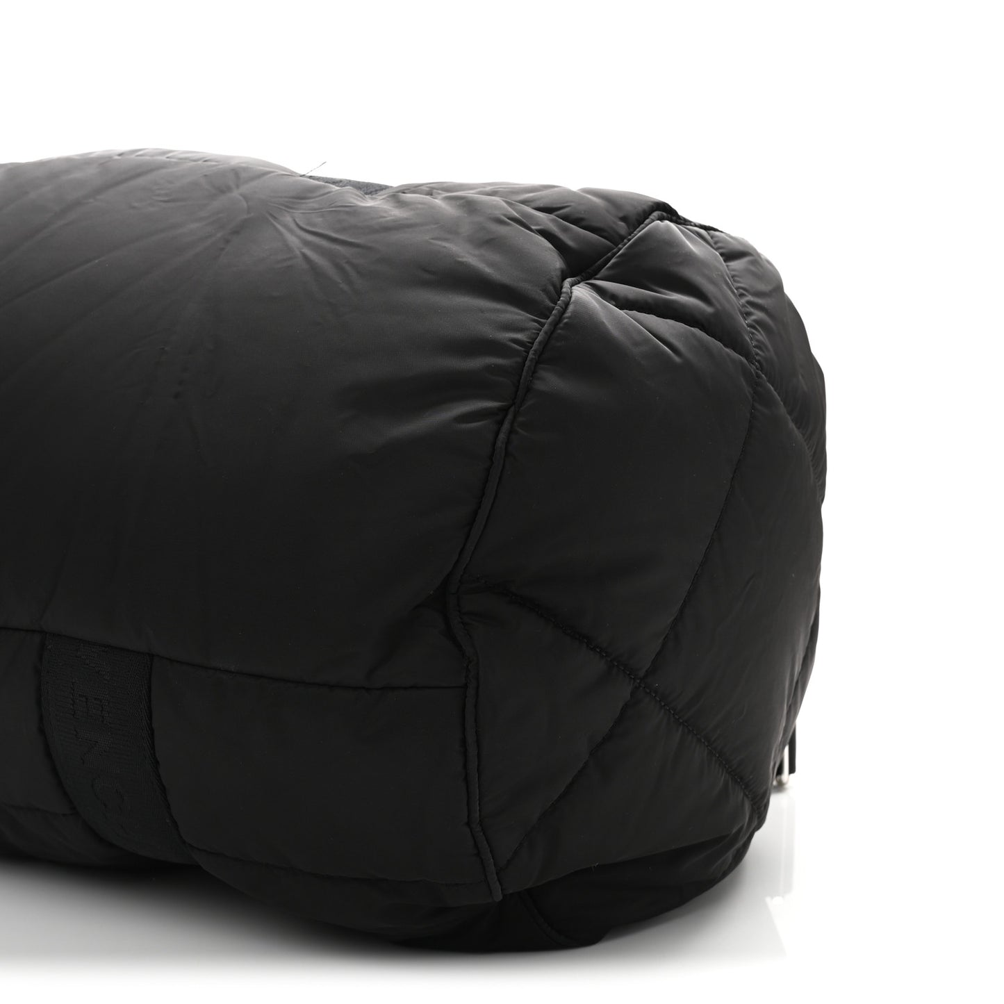 Padded Nylon Logo Diaper Bag Black