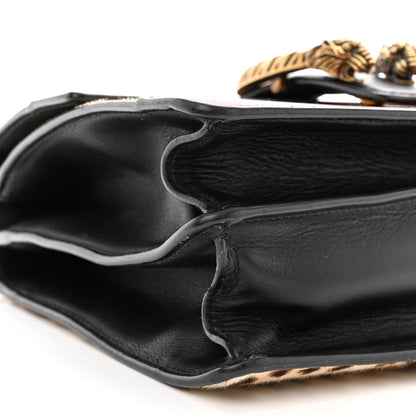Gucci Calf Hair Calfskin Bamboo Web Leopard Print Medium Dionysus Top Handle Bag Natural Blue Agata Hibiscus Red 9 of 14