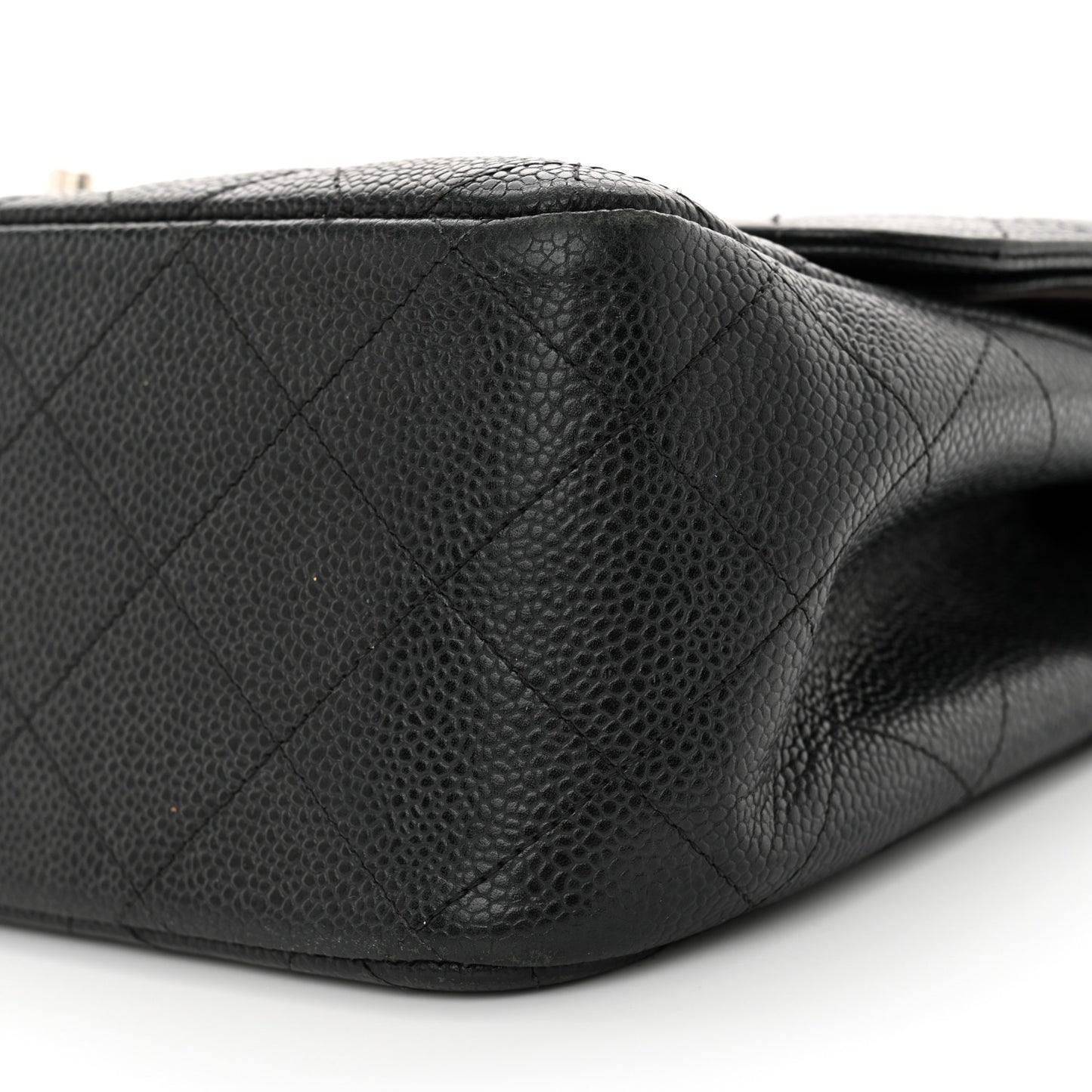 Caviar Quilted Jumbo Double Flap Black