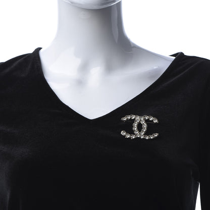 Chanel Crystal Pearls Coronation CC Brooch Gold 2 of 5