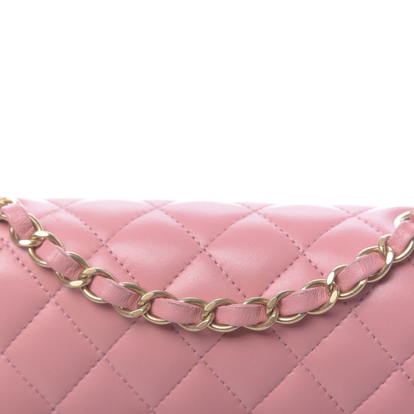 Lambskin Quilted Mini Rectangular Flap Pink